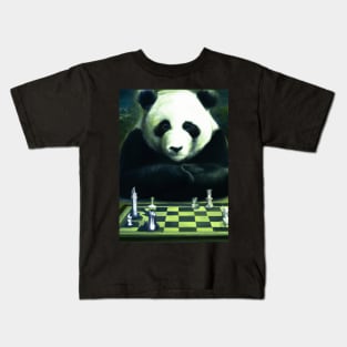 Panda Plays Chess Kids T-Shirt